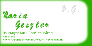 maria geszler business card